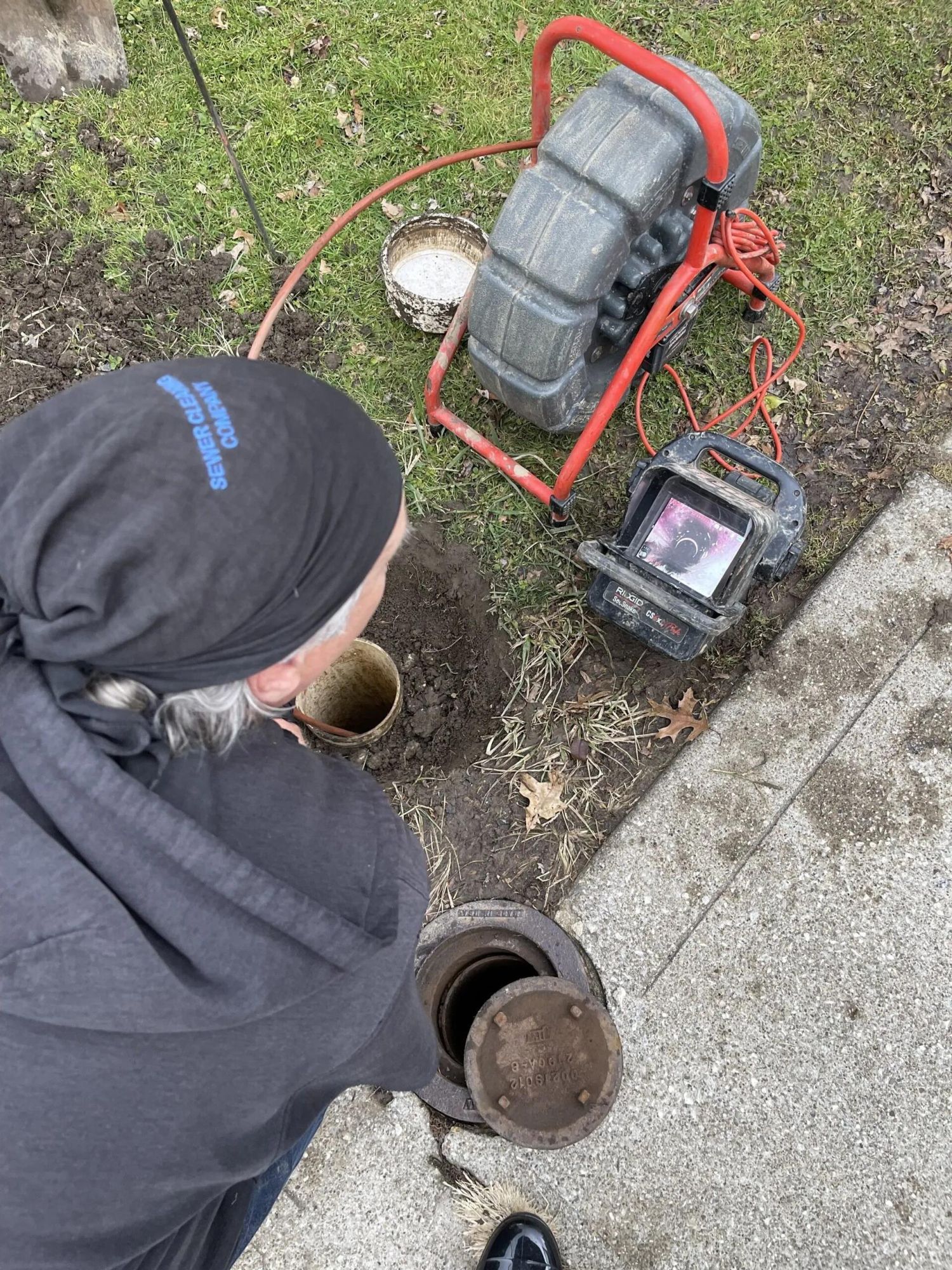 Camera inspection of sewer line